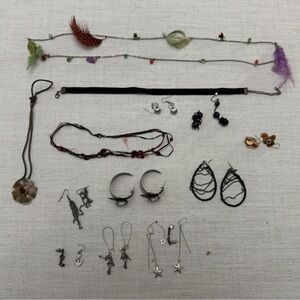 Assorted Women's Earring Set in Black and Silver - Mixed Styles